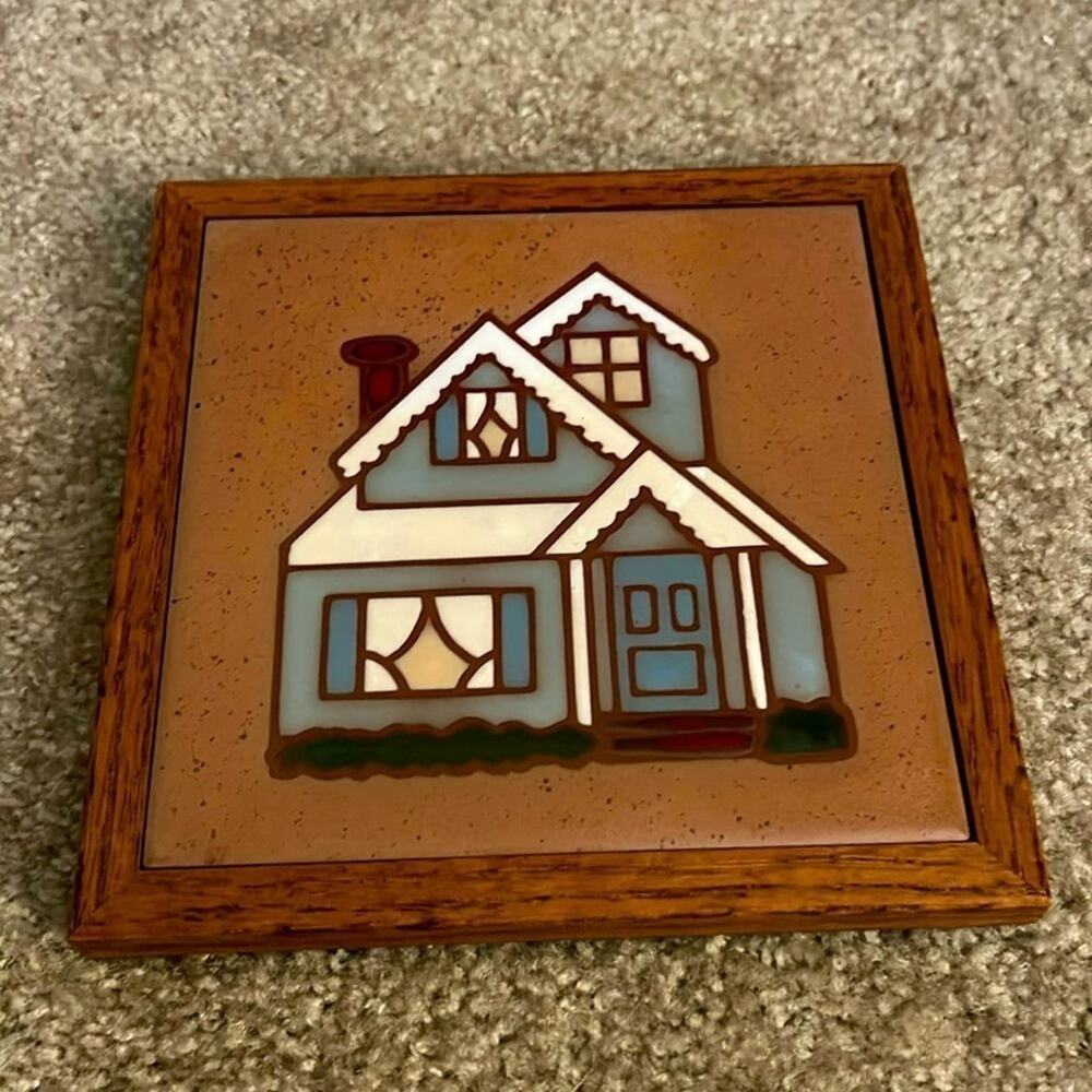 Happy Home Terracotta Tile Handpainted by Siegel Arts
